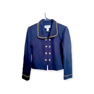 Vintage Jessica Howard Made In US Black Cropped Blazer Size 8